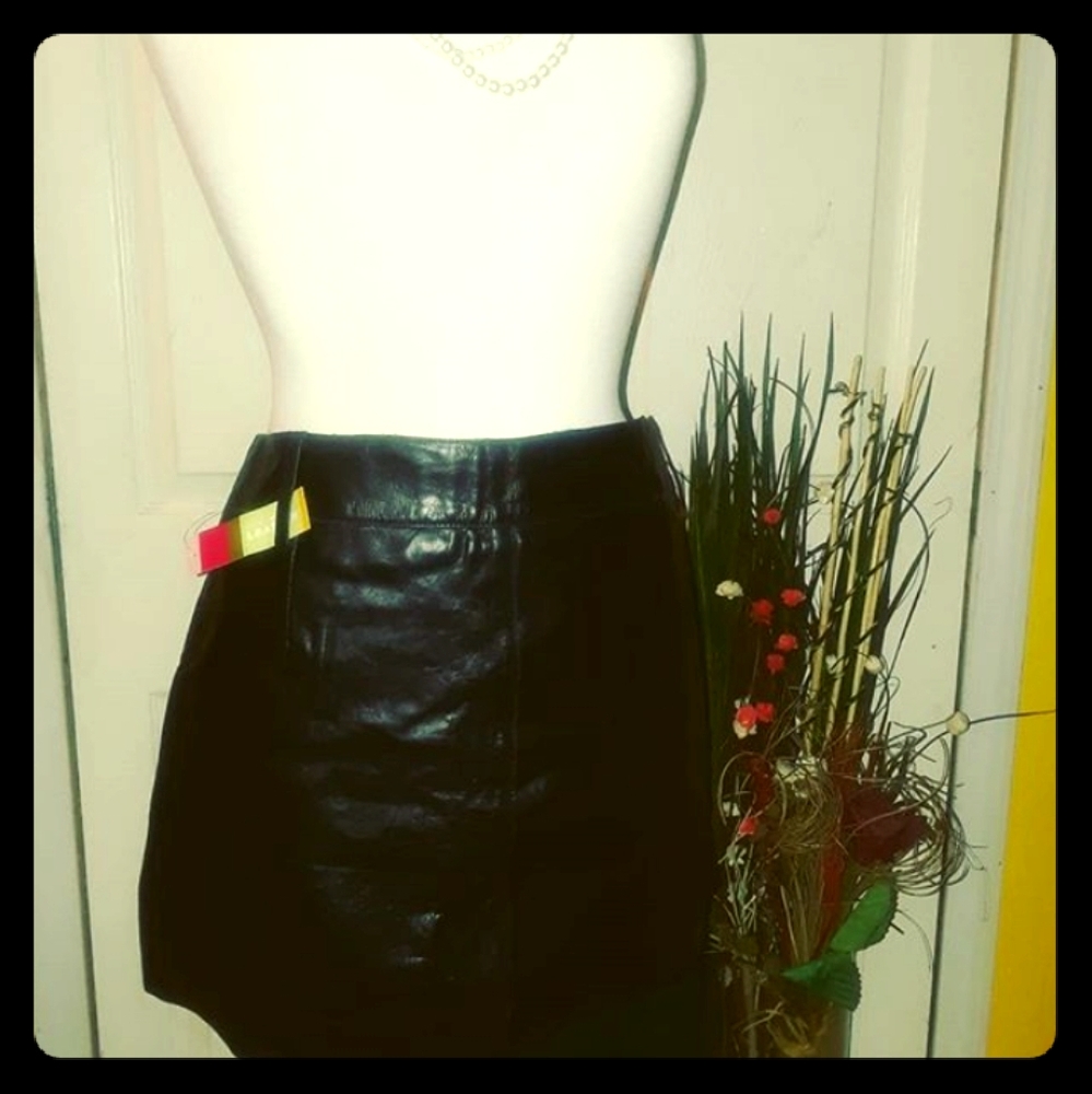 Black Leather Mini Skirt